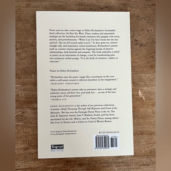 6/$30 Sit How You Want (poetry) by Robin Richardson paperback book - Picture 2 of 4